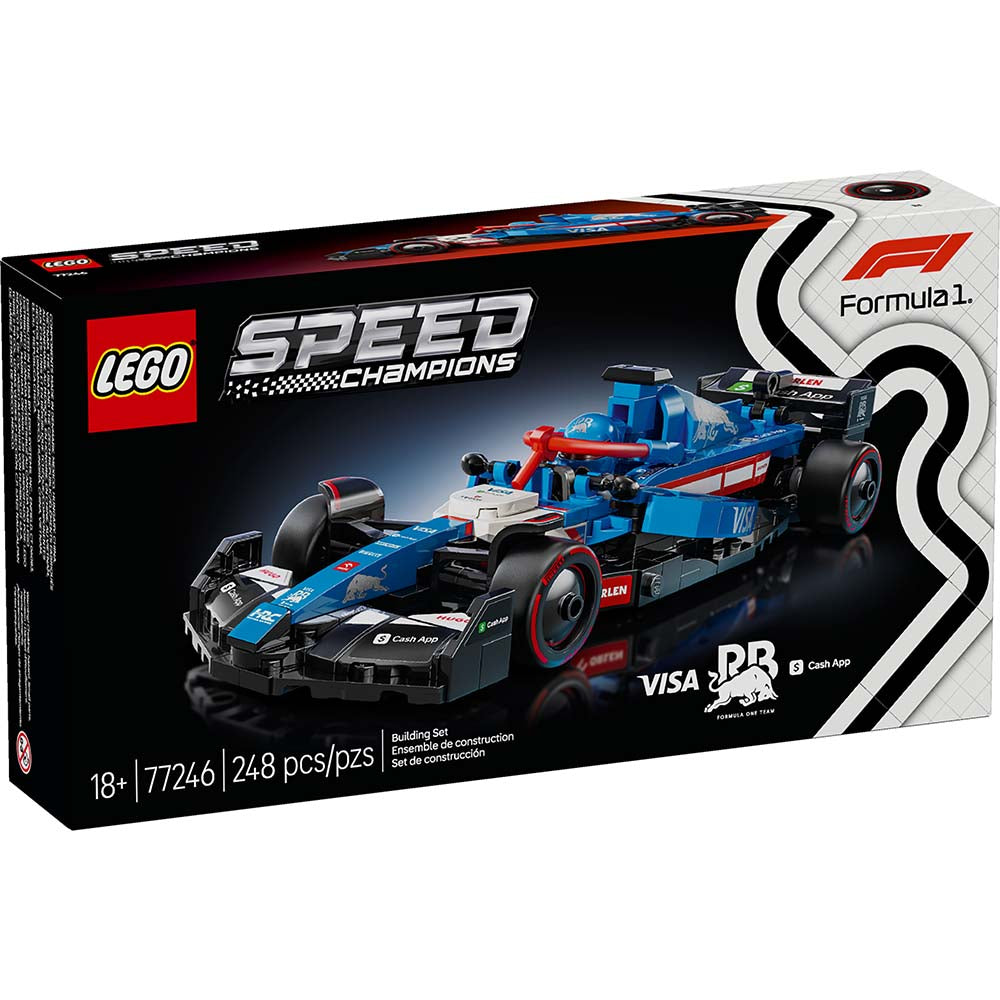 LEGO Speed Champions Coche de Carreras Visa Cash App RB VCARB 01 F1 77246: Set de construcción de 248 piezas - Edad 18+