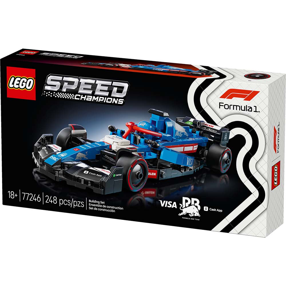 LEGO Speed Champions Coche de Carreras Visa Cash App RB VCARB 01 F1 77246: Set de construcción de 248 piezas - Edad 18+