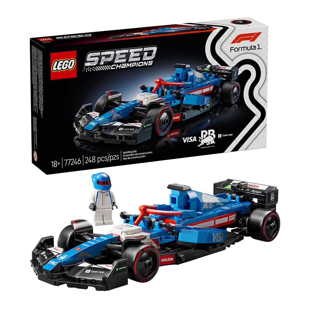 LEGO Speed Champions Coche de Carreras Visa Cash App RB VCARB 01 F1 77246: Set de construcción de 248 piezas - Edad 18+