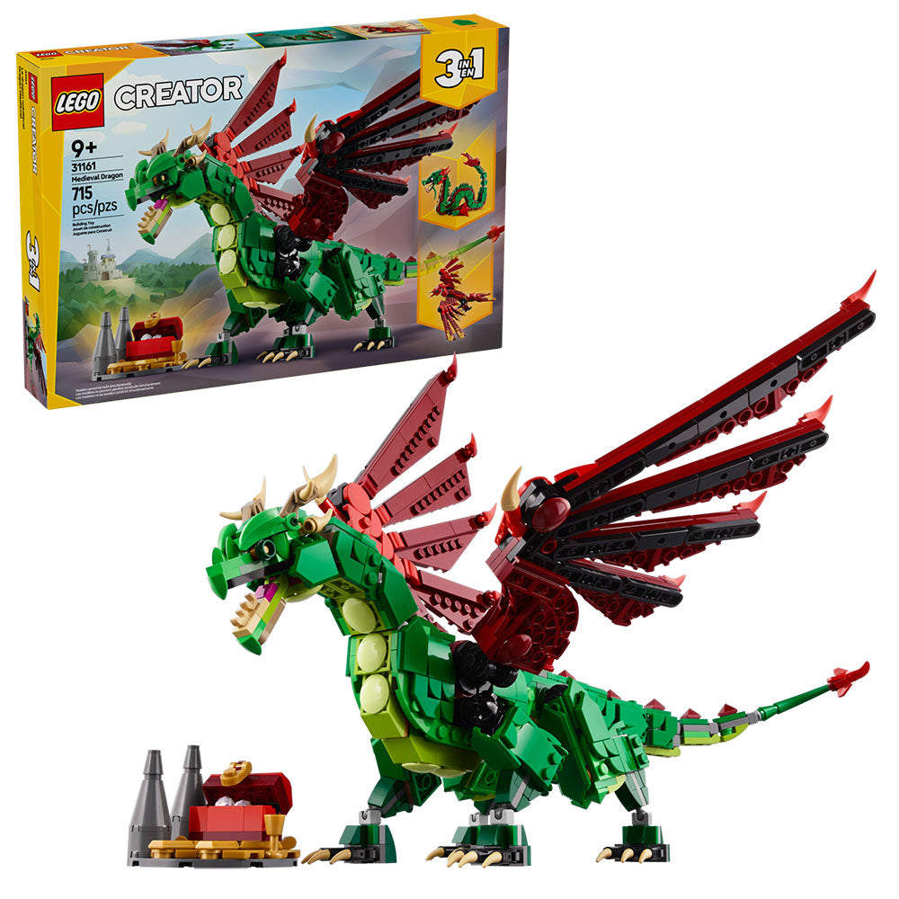 LEGO Creator 3 en 1 Dragon Medieval 31161, sets de construcción