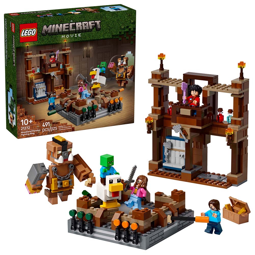 LEGO Minecraft El Ring de Combate de la Mansión del Bosque 21272: Set de construcción de 491 piezas - Edad 10+