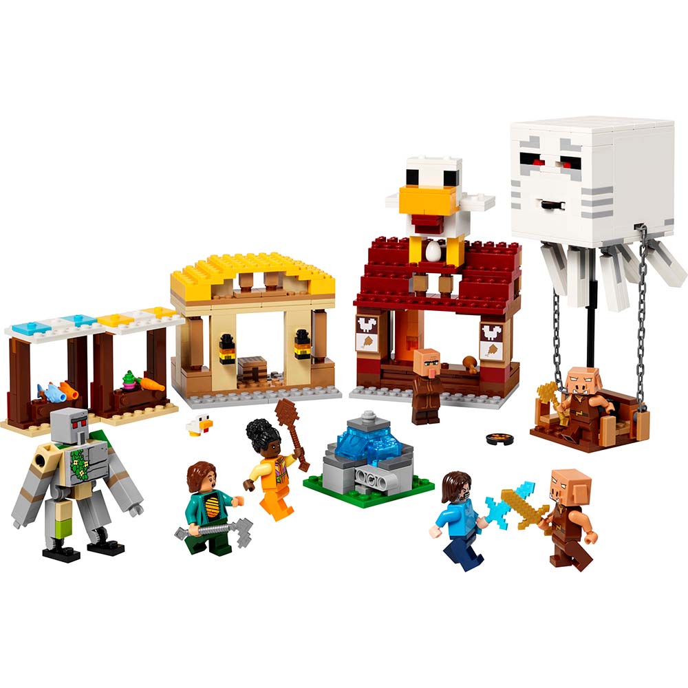 LEGO Minecraft El Ataque a la Aldea del Globo de Ghast 21273: Set de construcción de 555 piezas - Edad 10+