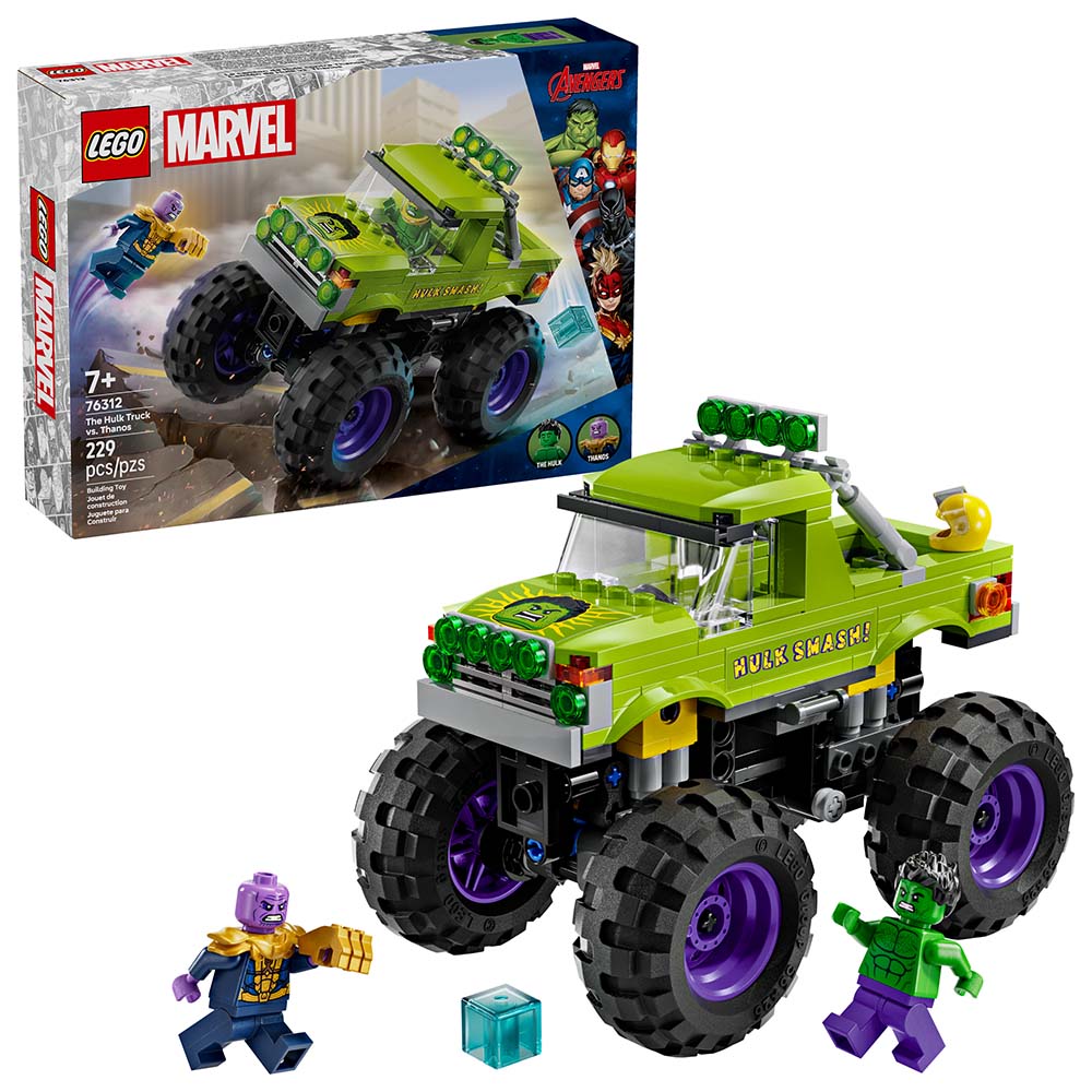 LEGO Marvel Camión de Hulk vs. Thanos 76312, sets de construcción