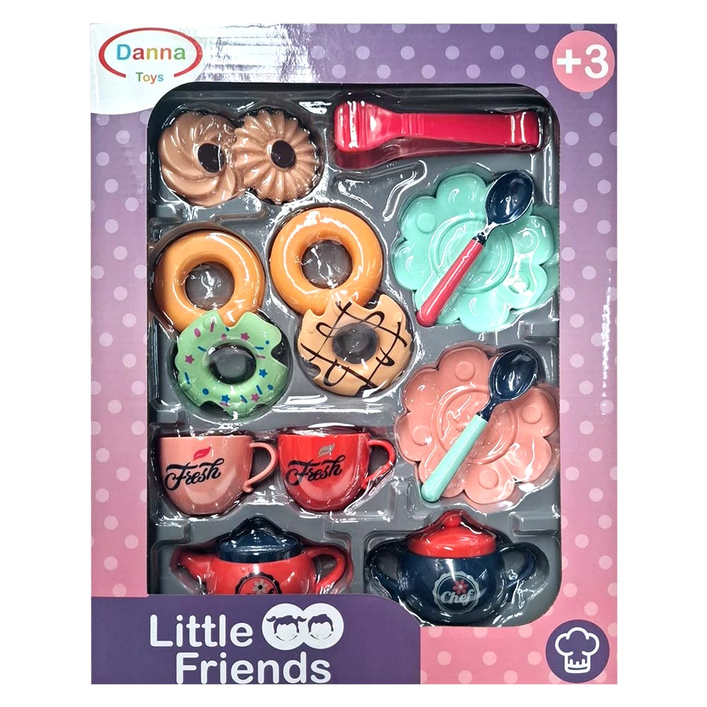 Danna Toys Tea Set and Donuts – Juego de Té Infantil con Accesorios