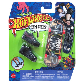 Hot Wheels Skate Fingerboard Con Tenis Extraíbles, Patineta De Dedicación Para Niños +5 Años, Diseño Exclusivo En Colaboración Con Tony Hawk, Coleccionable Y De Alto Rendimiento