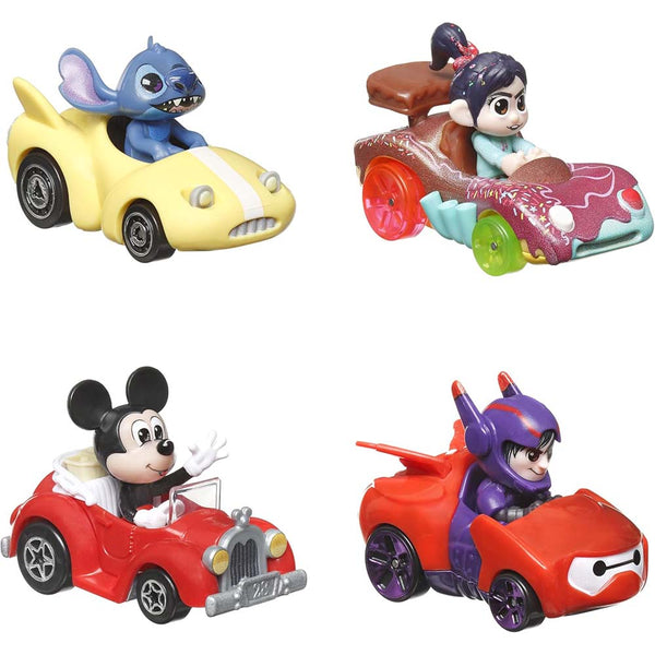 Hot Wheels Racerverse Paquete de 4 autos de juguete con personajes HKD30