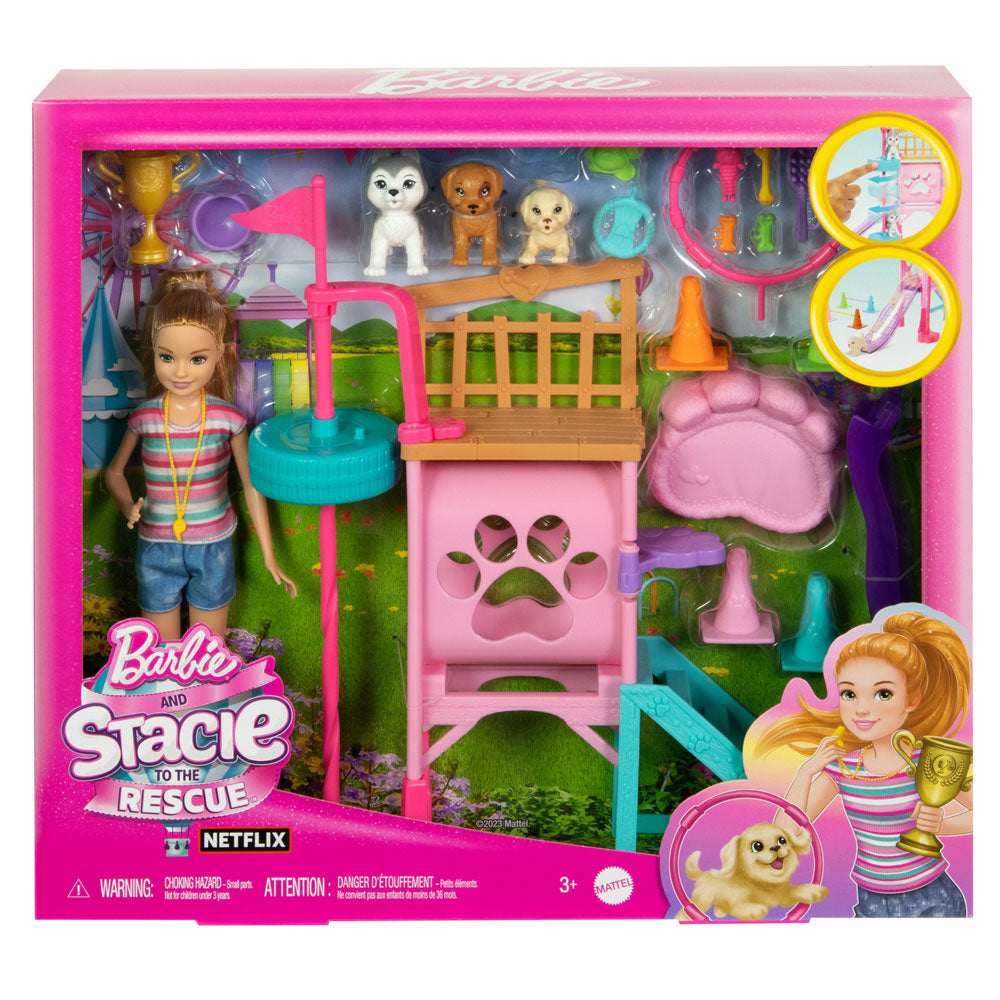 Barbie Stacie al Rescate Entrenadora de Cachorritos HRM10: Set de juego - Edad 4+