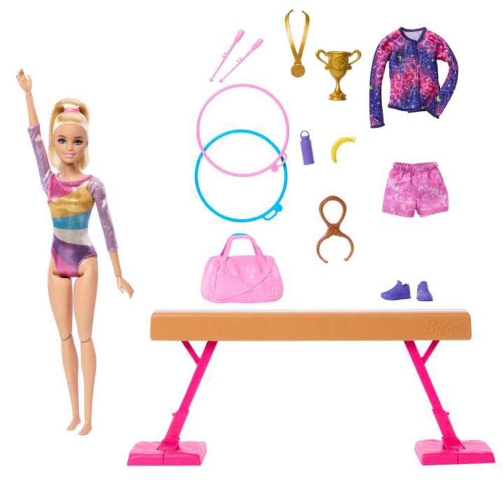 Barbie Profesiones Gimnasta Cabello Rubio HRG52: Muñeca - Edad 3+