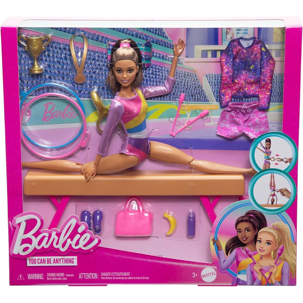 Barbie Careers Playset Gimnasta Castaña HRG53 - Edad 3+