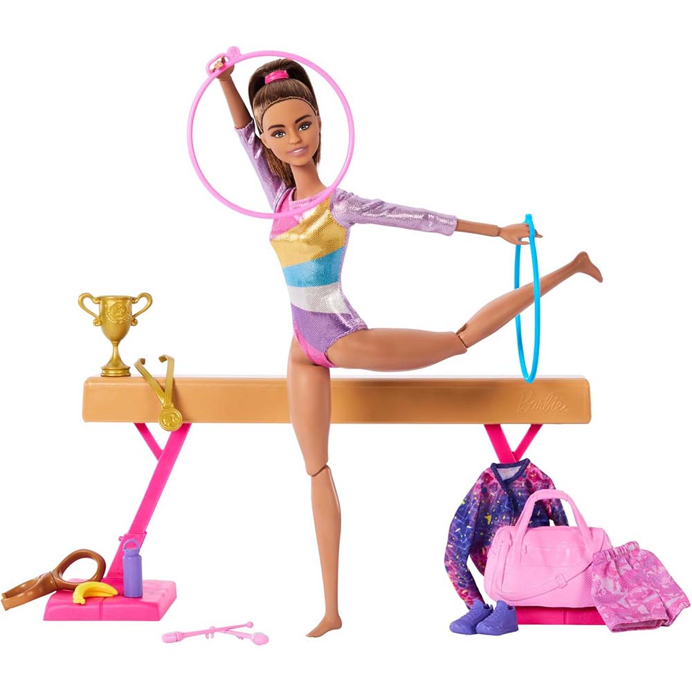 Barbie Careers Playset Gimnasta Castaña HRG53 - Edad 3+