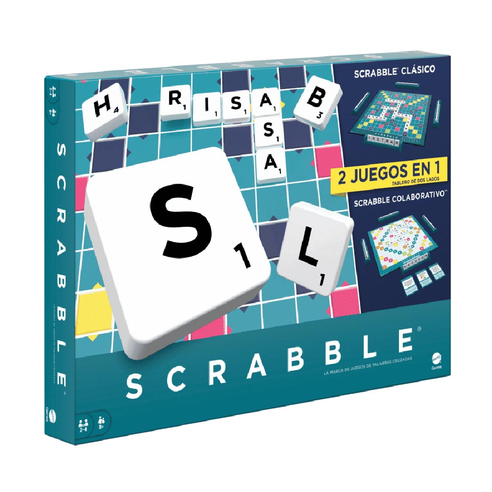 Scrabble 2 en 1 Colaborativo HXM54: Juego de mesa - Edad 8+
