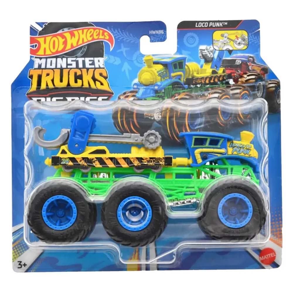 Hot Wheels Monster Trucks Camiones Remolque Escala 1:64 Loco Punk HWN86