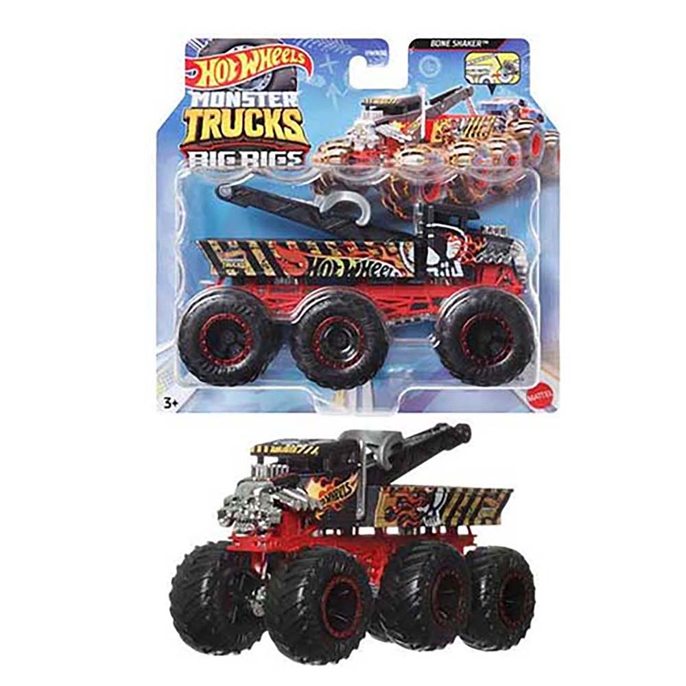 Hot Wheels Monster Trucks Camiones Remolque Escala 1:64 Bone Shaker HWN86 - Edad 4+