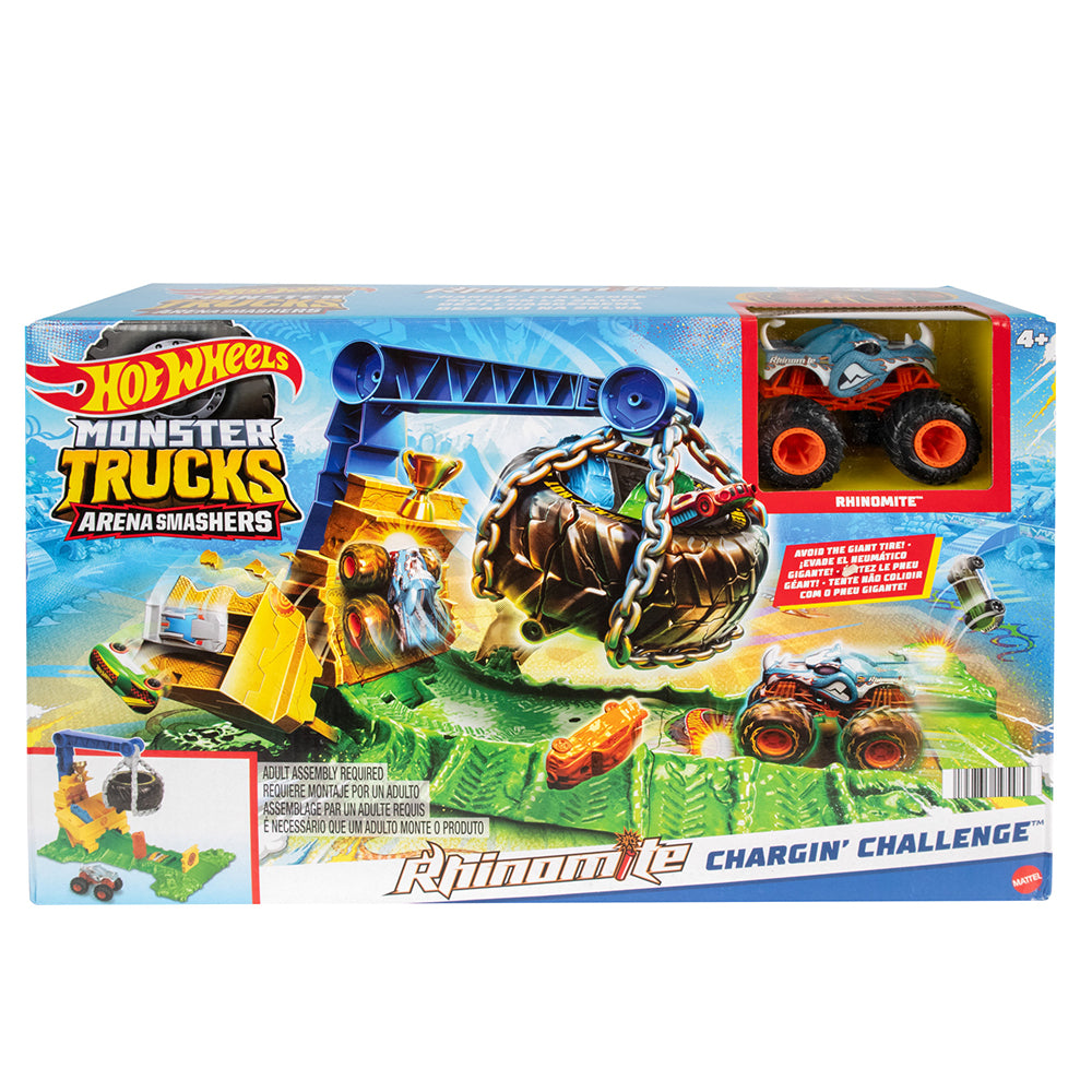 Hot Wheels Monster Trucks Reto en la Selva HTP18: Pista y set de vehículos - Edad 4+