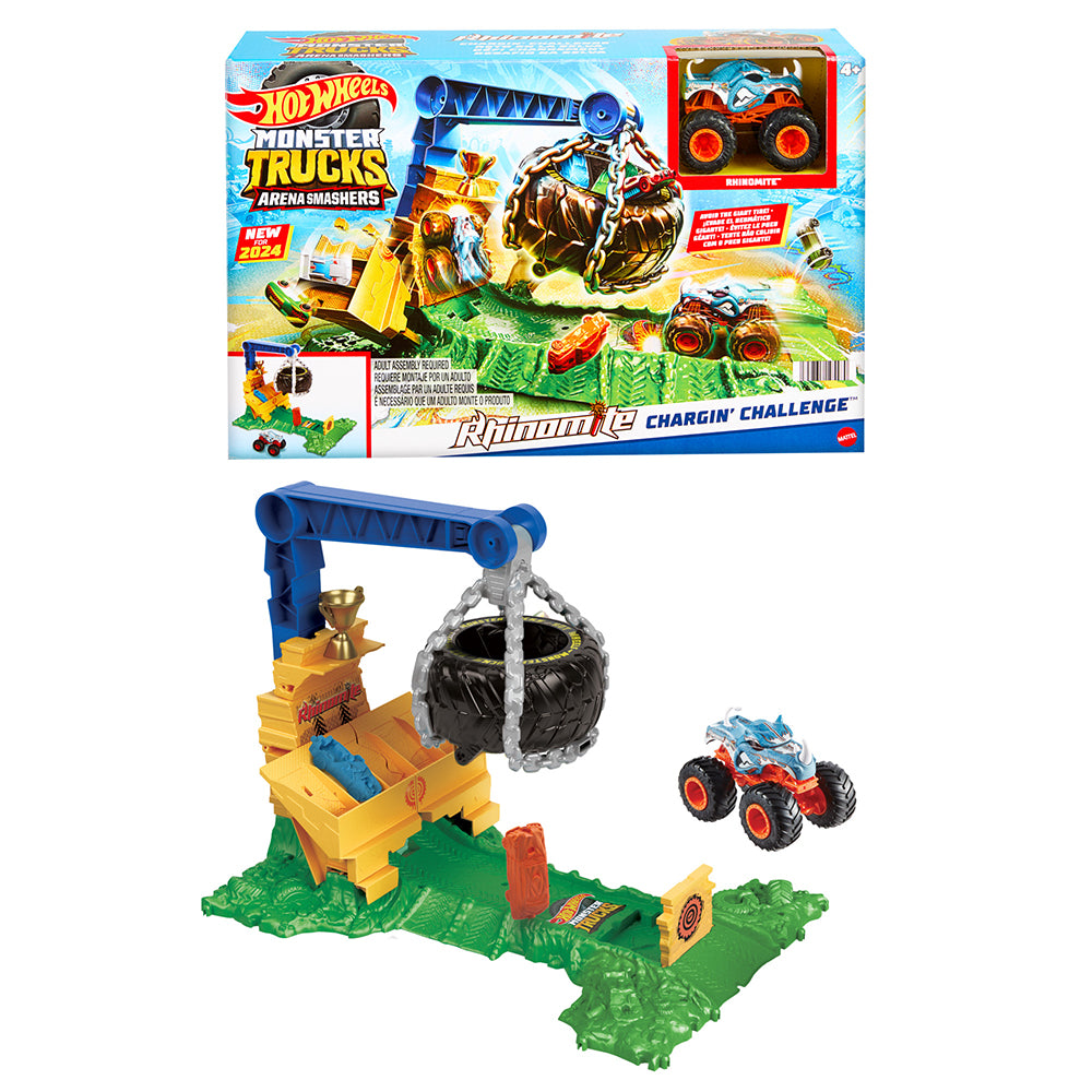 Hot Wheels Monster Trucks Reto en la Selva HTP18: Pista y set de vehículos - Edad 4+