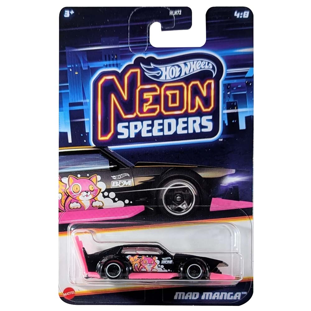 Hot Wheels Neon Speeders Mad Manga HLH72: Vehículo de juguete - Edad 5+
