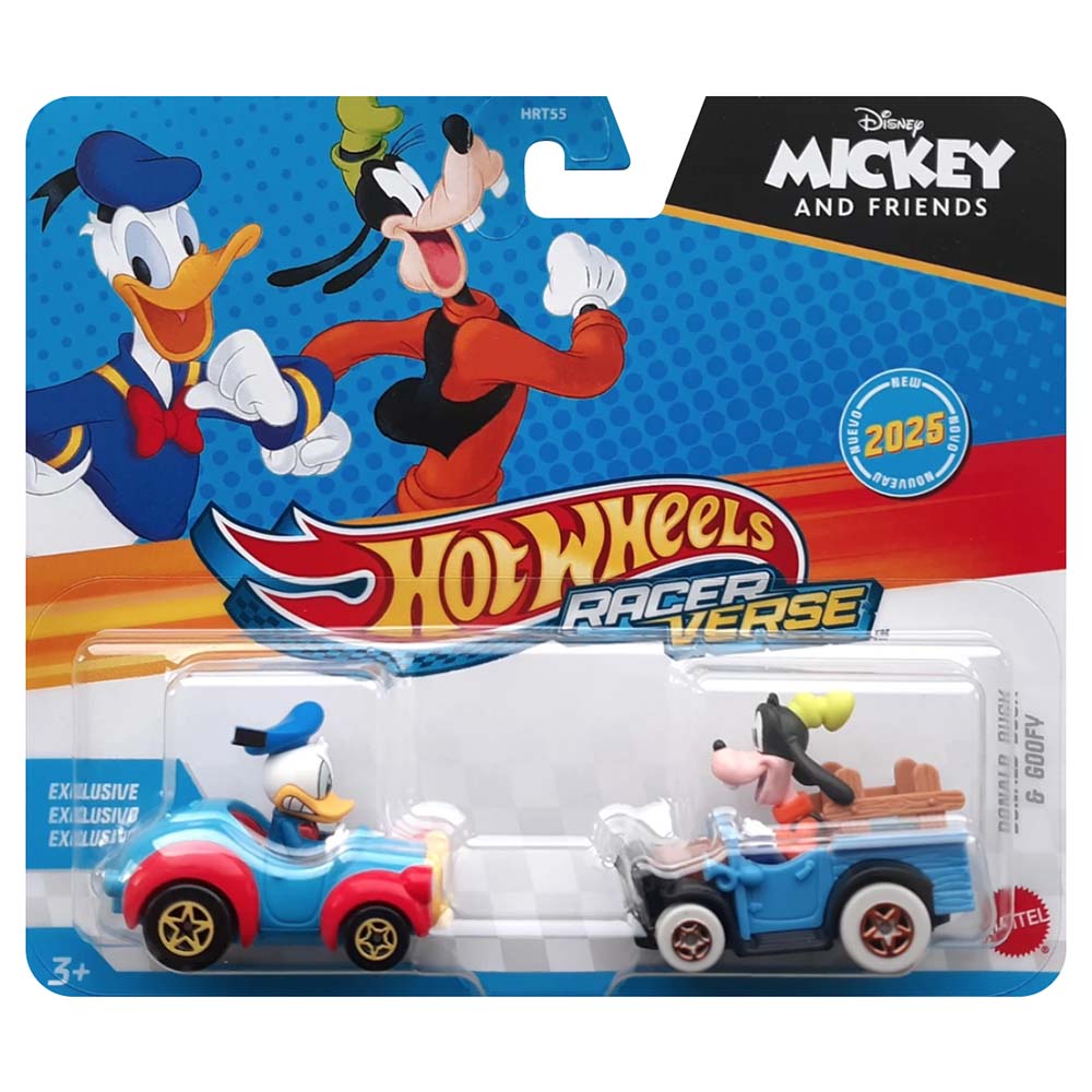 Hot Wheels Raceverse Paquete 2 autos de Carreras Donald Duck & Goofy HRT55