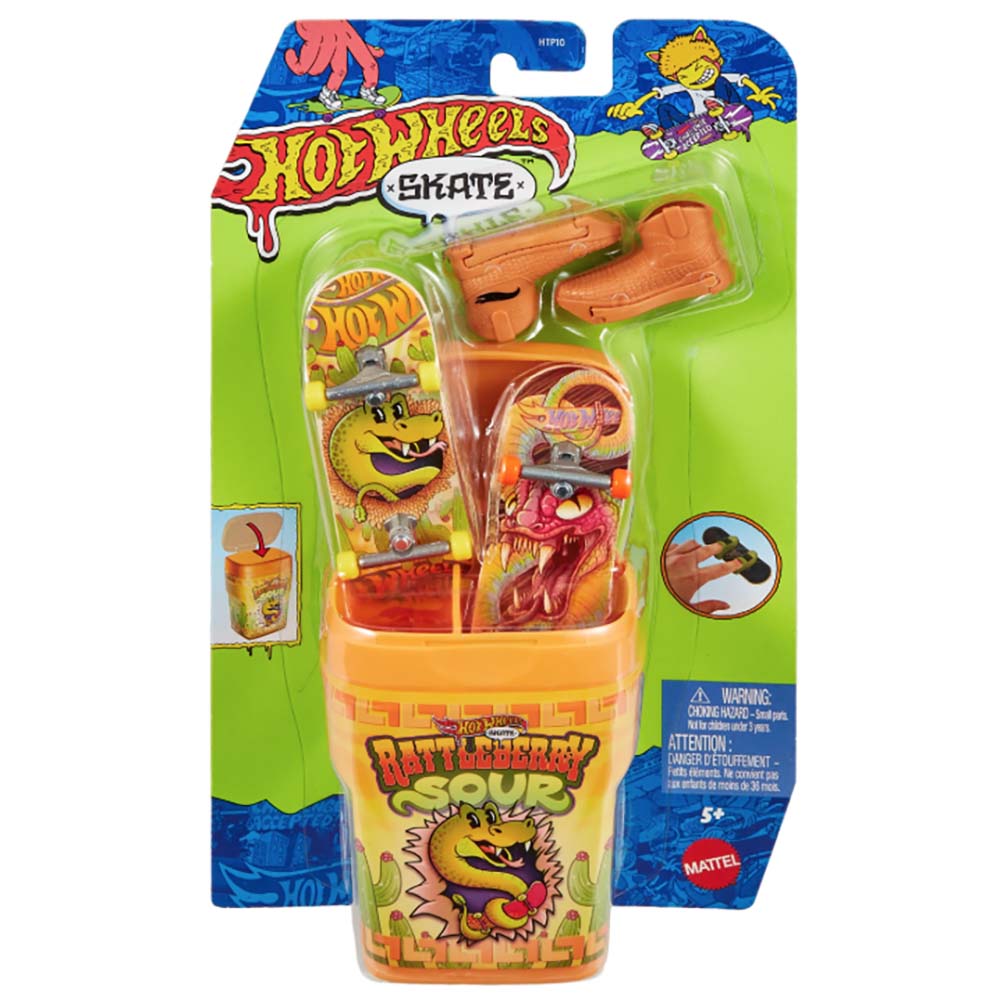 Hot Wheels Skate Paquete de Chicles Rattlerberry Sour HTP10: Patineta de dedo - Edad 5+
