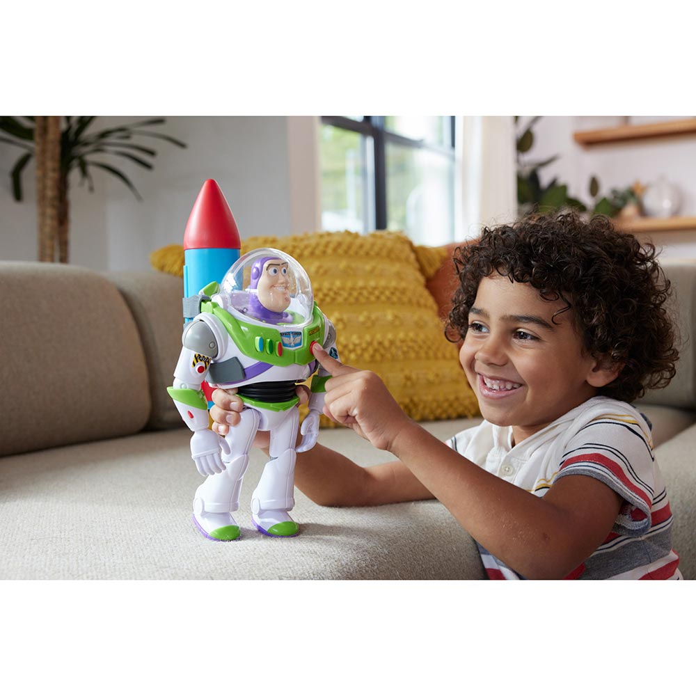 Disney Pixar Toy Story Buzz con Cohete 12" HWW14: Figura de 12 pulgadas - Edad 3+