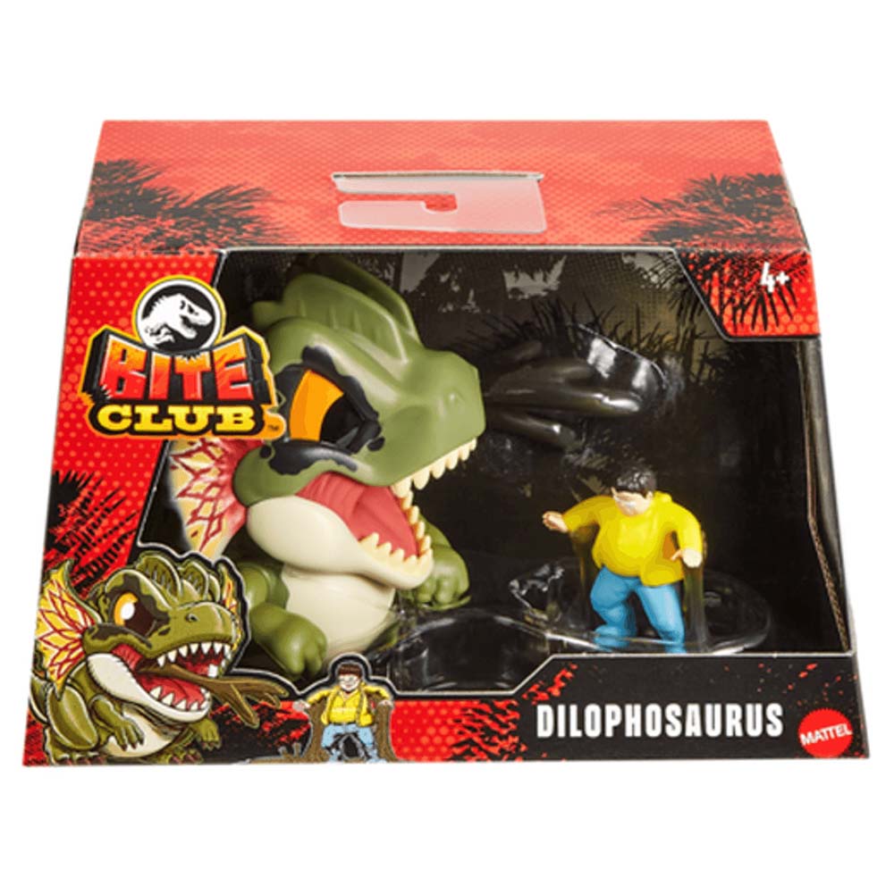 Jurassic World Bite Club Coleccionable - Dilophosaurus HVB36: Figura de acción - Edad 4+