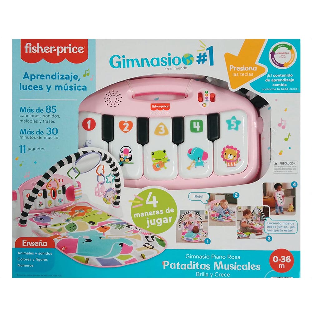 Gimnasio Fisher Mundo Fisher Price Precio FP Gimnasio Para Bebés Piano Pataditas Musicales Brilla Y Crece