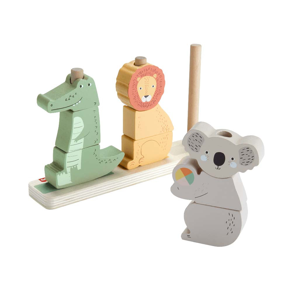 Fisher-Price Juguete Animalitos Apilables de Madera HXV04 - Edad 9 meses+