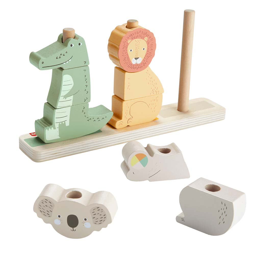 Fisher-Price Juguete Animalitos Apilables de Madera HXV04 - Edad 9 meses+