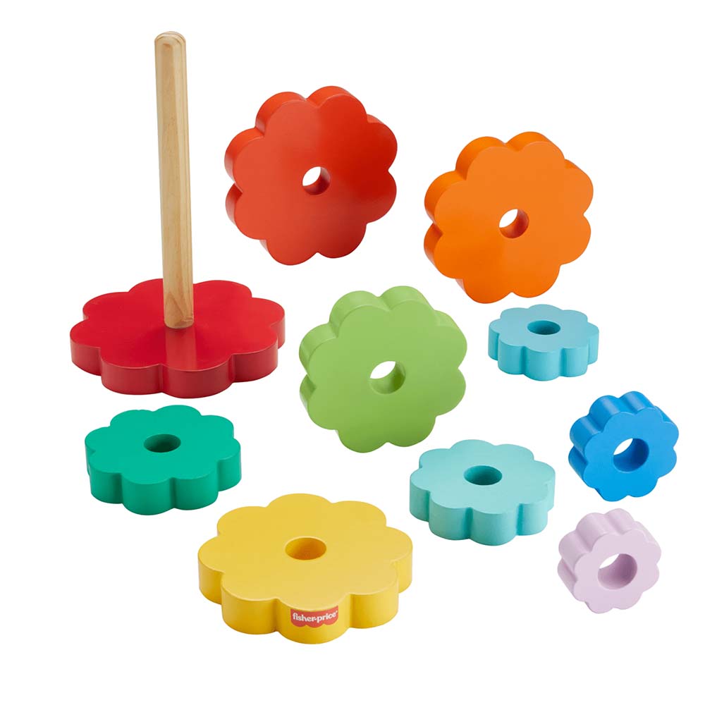 Fisher-Price Juguete para Bebés Anillos Apilables de Madera HXT77 - Edad 9 meses+