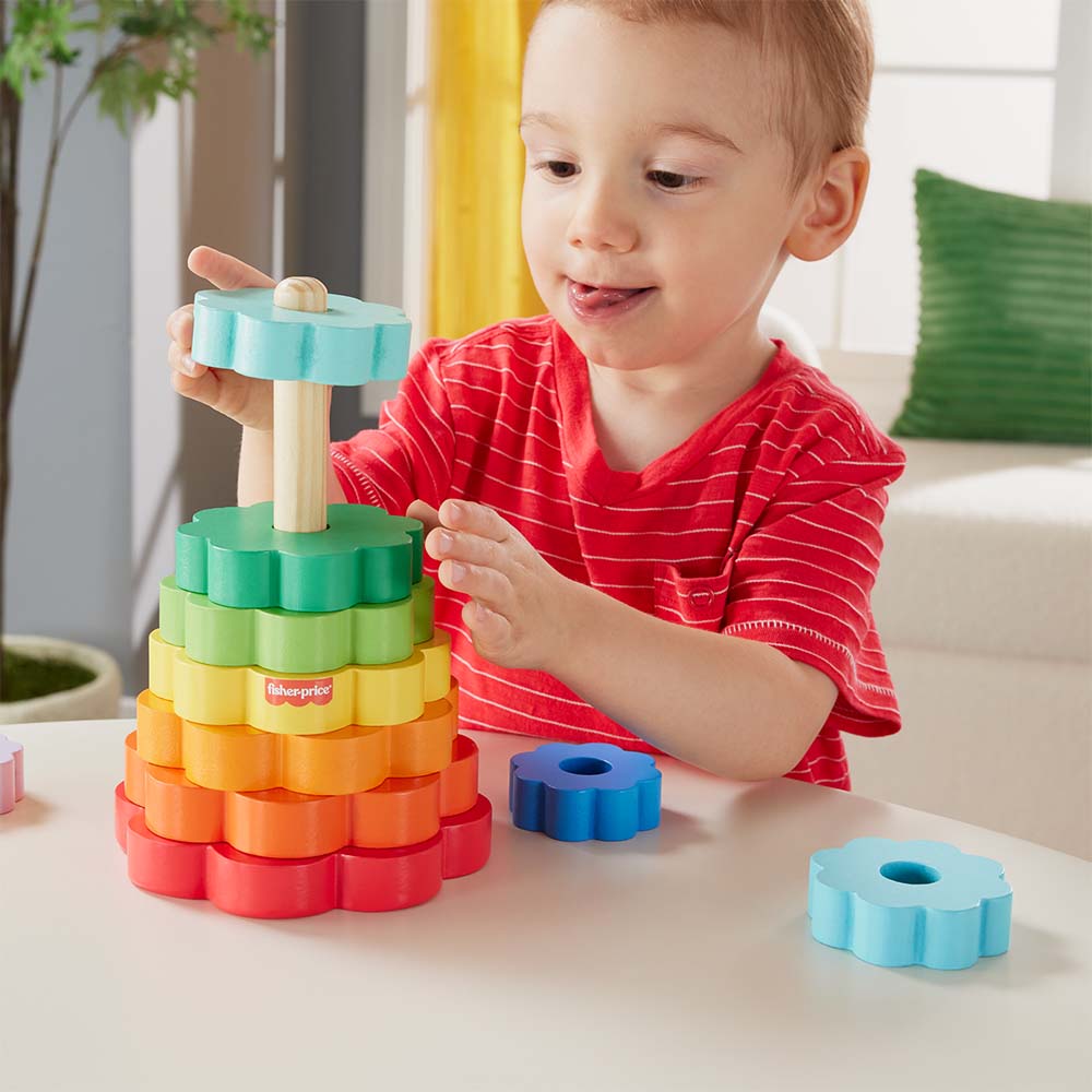 Fisher-Price Juguete para Bebés Anillos Apilables de Madera HXT77 - Edad 9 meses+