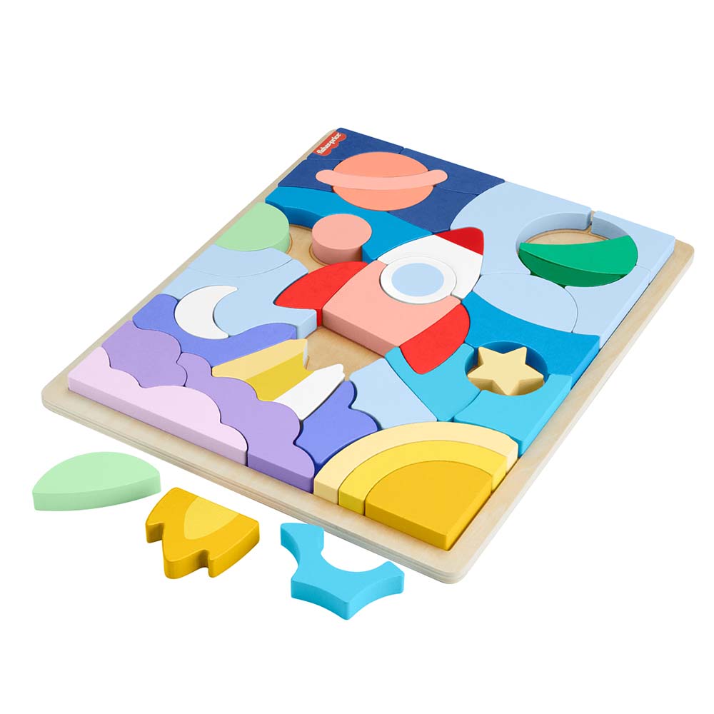 Fisher-Price Juguete Rompecabezas del Espacio de Madera HXY42 - Edad 9 meses+
