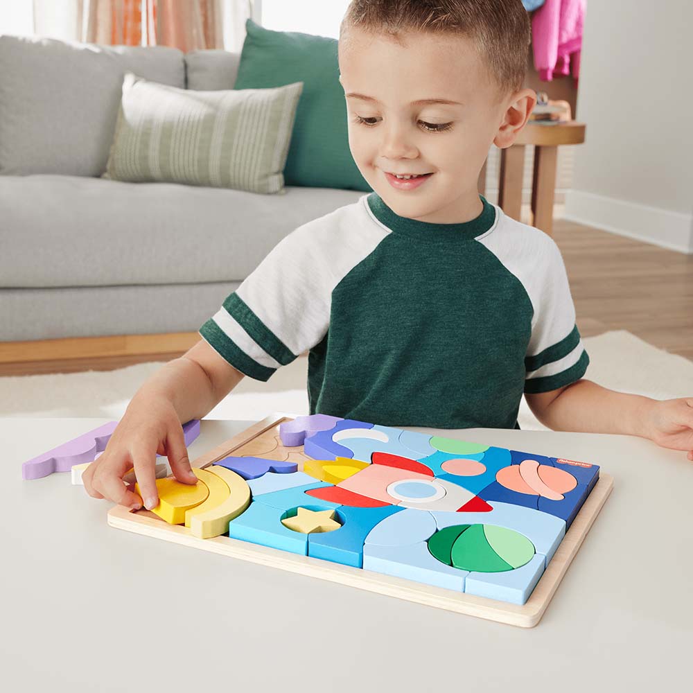 Fisher-Price Juguete Rompecabezas del Espacio de Madera HXY42 - Edad 9 meses+