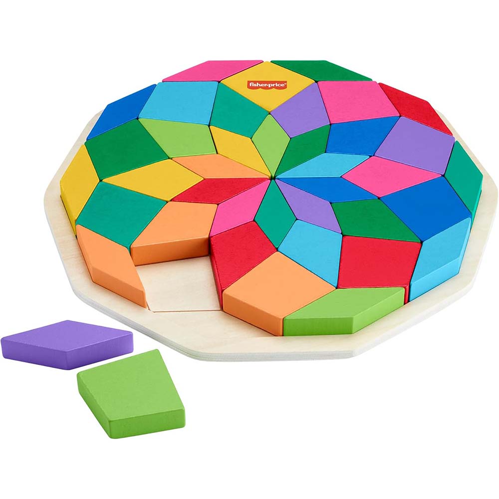 Fisher-Price Rompecabezas Geométrico Mandala de Madera HXT94 - Edad 9 meses+