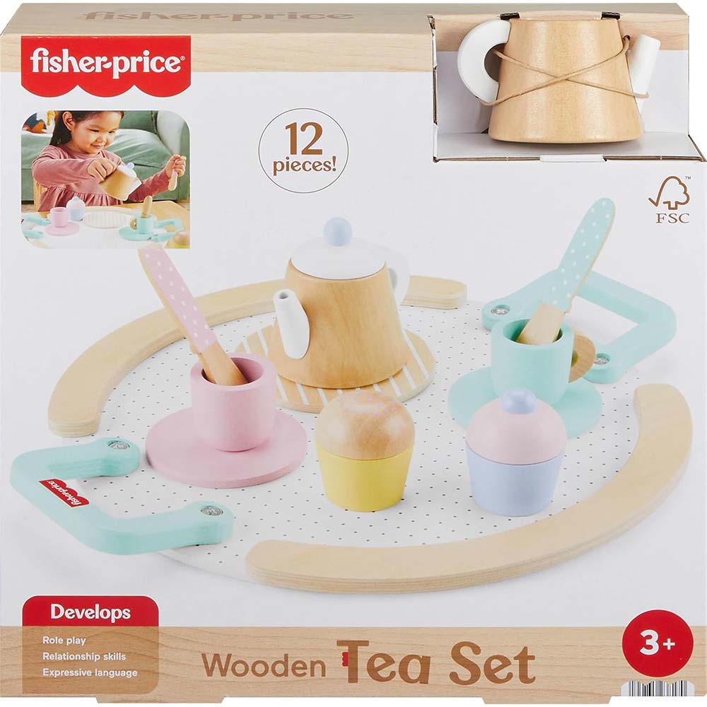 Fisher-Price Juego de Té de Madera HXT82 - Edad 9 meses+
