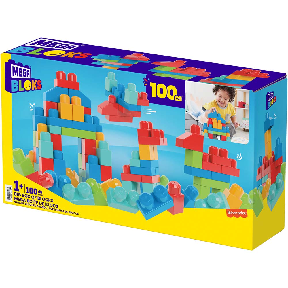 Mega Bloks Caja de Bloques 100 Pcs HRR52 - Edad 1+