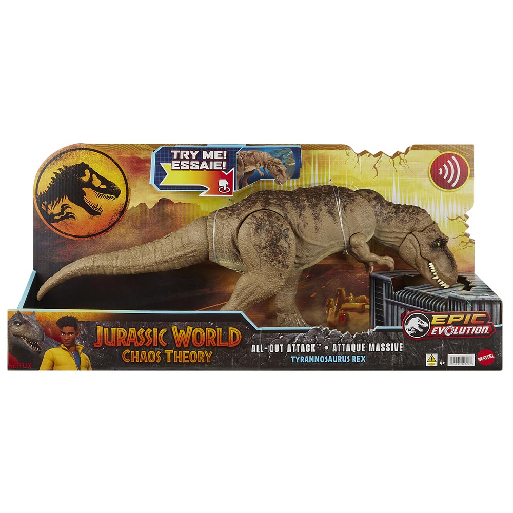Jurassic World Ataque Total Tyrannosaurus Rex HXF53: Figura de acción - Edad 4+