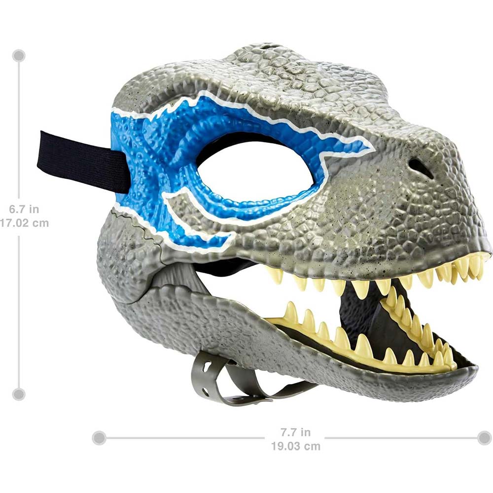 Jurassic World Máscara VELOCIRAPTOR BLUE GWM54: Accesorio de juego de rol - Edad 4+