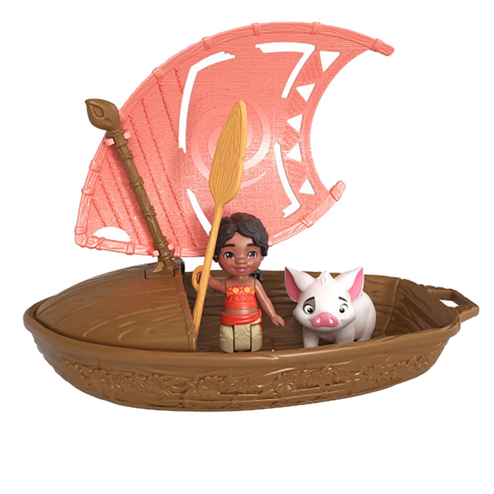 disney Moana 2 Set de Juego Canoa con Mini Muñeca Sorpresa y Accesorios JBT43 - Edad 3+