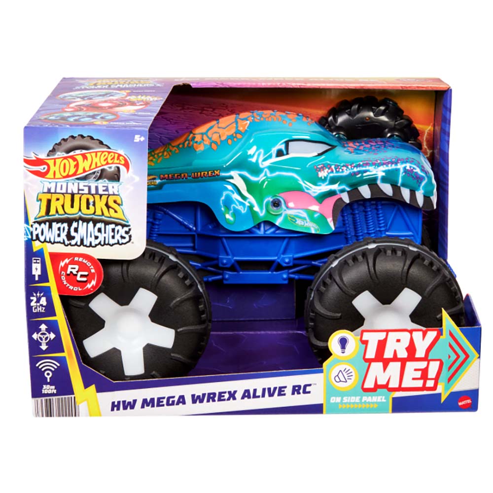Hot Wheels Monster Trucks Mega Wrex R/C Escala 1:15 JBD90 - Edad 5+