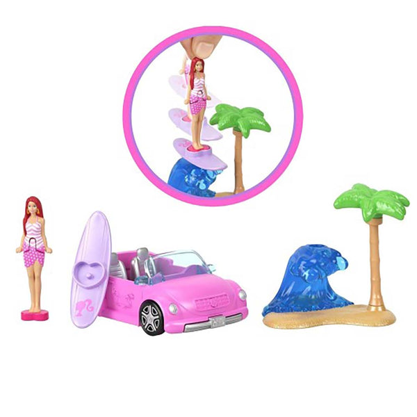 Barbie Mini Barbieland Muñeca y Coche de Playa HYF38