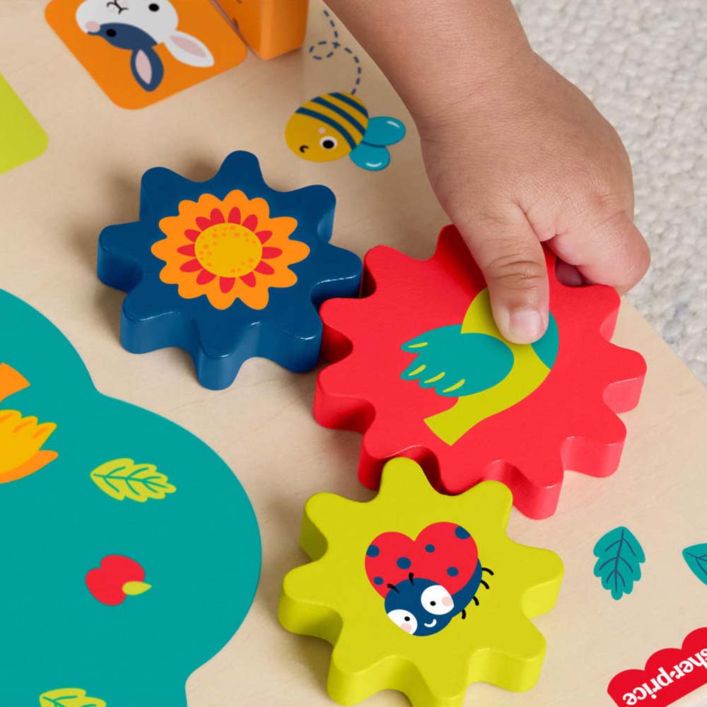 Fisher-Price Tablero de Actividades Divertidas de Madera JDM53 - Edad 9 meses+