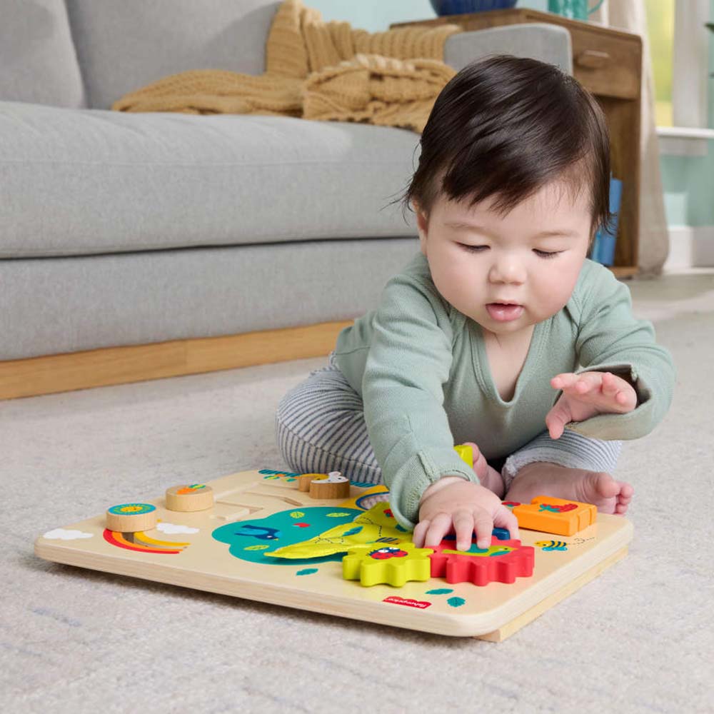 Fisher-Price Tablero de Actividades Divertidas de Madera JDM53 - Edad 9 meses+