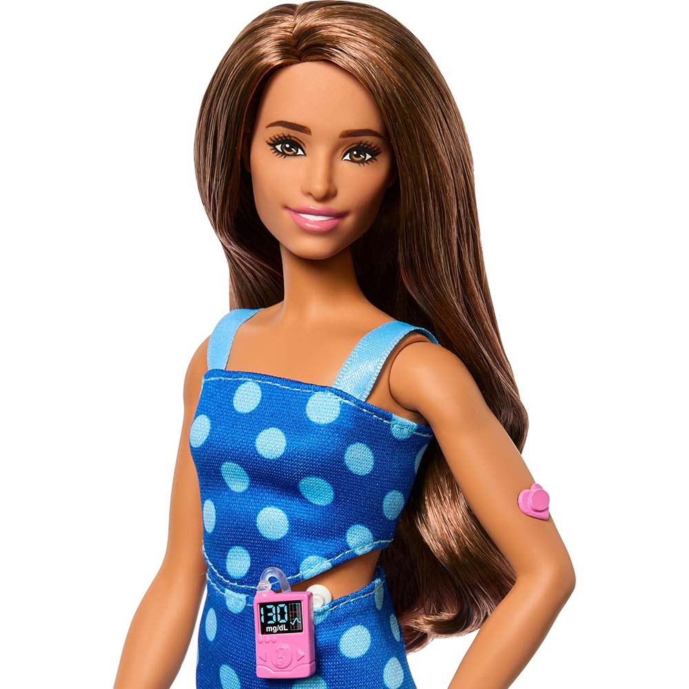 Barbie Fashionistas 242 muñeca con diabetes tipo 1 HYT97, muñecas y muñecos