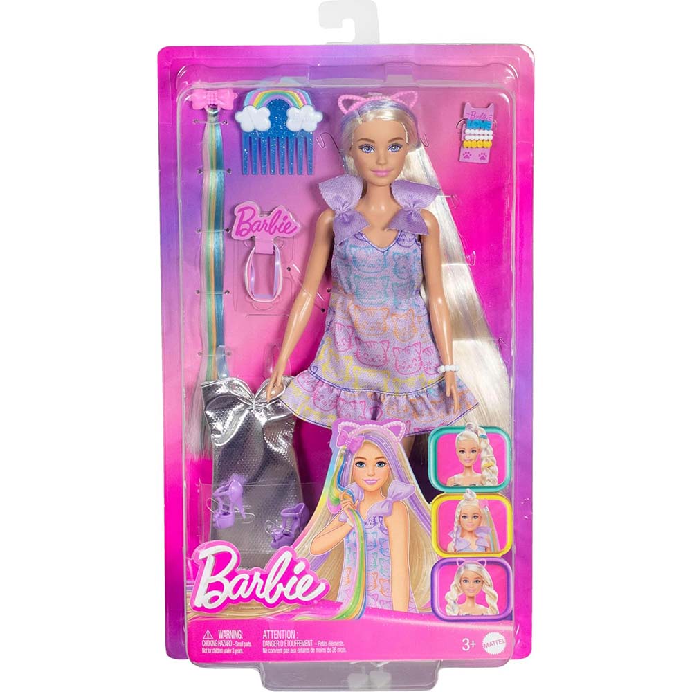 Barbie Cabello Largo Cambio de Look Morado JCT72