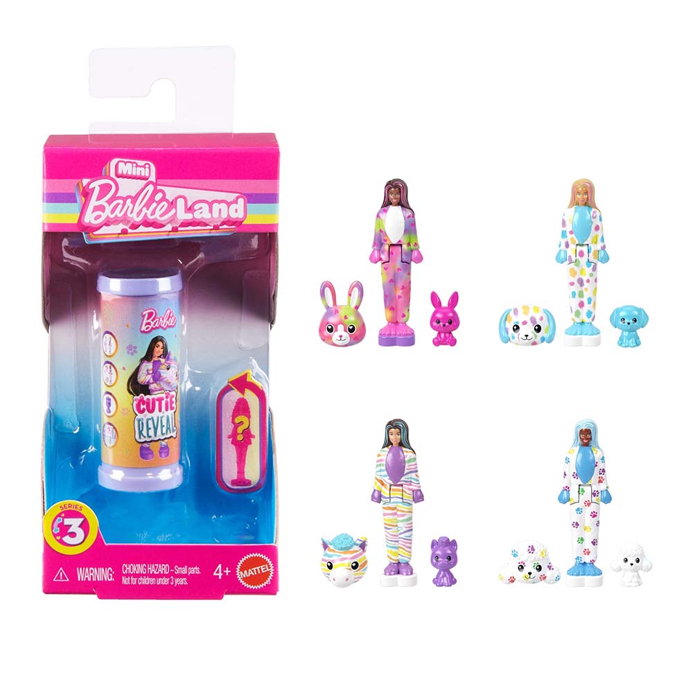 Barbie Mini Barbie Land Color Reveal Mermaid Serie 3 JFY24, muñecas y muñecos