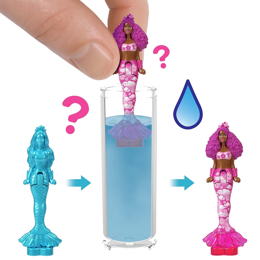 Barbie Mini Barbie Land Color Reveal Mermaid Serie 3 JFY24, muñecas y muñecos