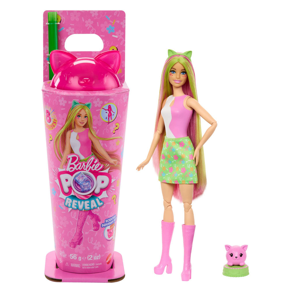 Barbie Pop Reveal Temática de Animalitos Gatito JCN85: Muñeca - Edad 4+