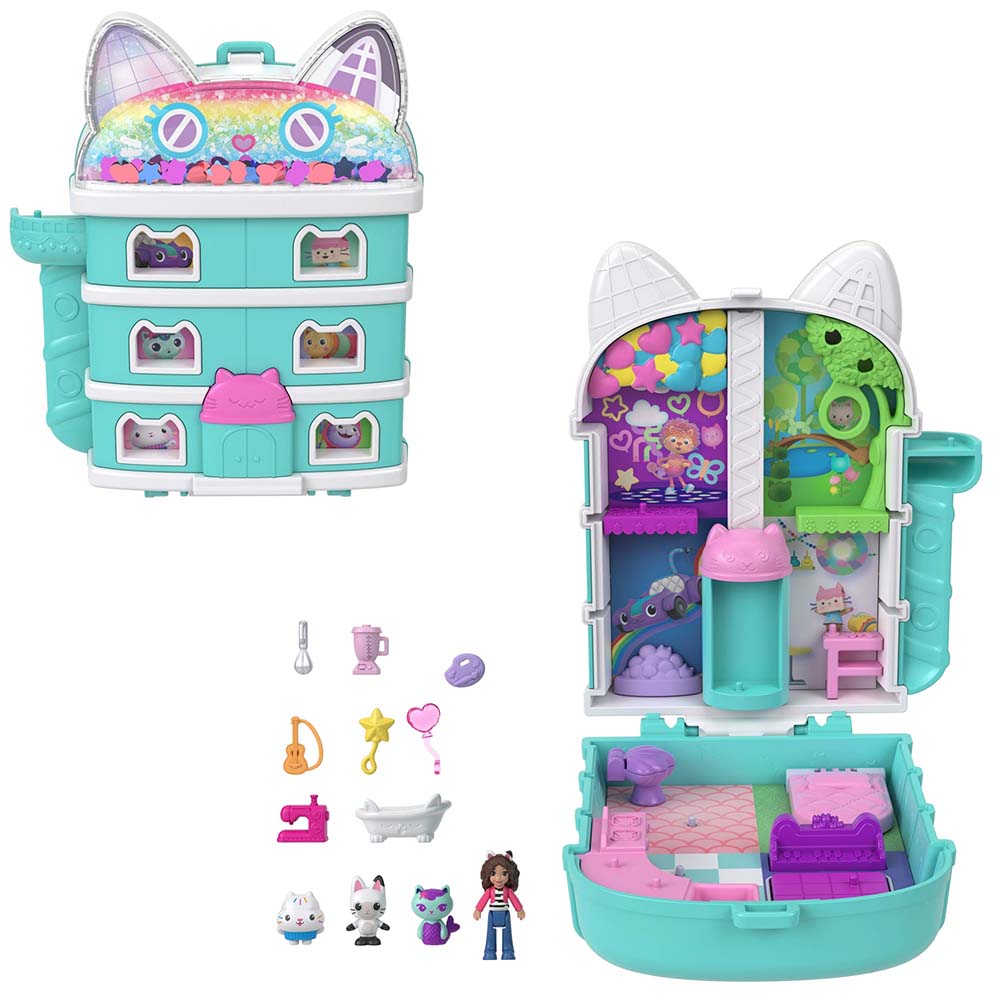 Polly Pocket Set de Juego Compacto Gabby's Dollhouse JFV02, sets de juego