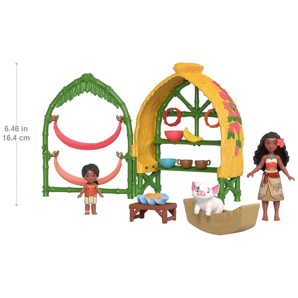 Mattel Casa de la Aldea de Moana y Simea JBT51: Set de juego - Edad 3+