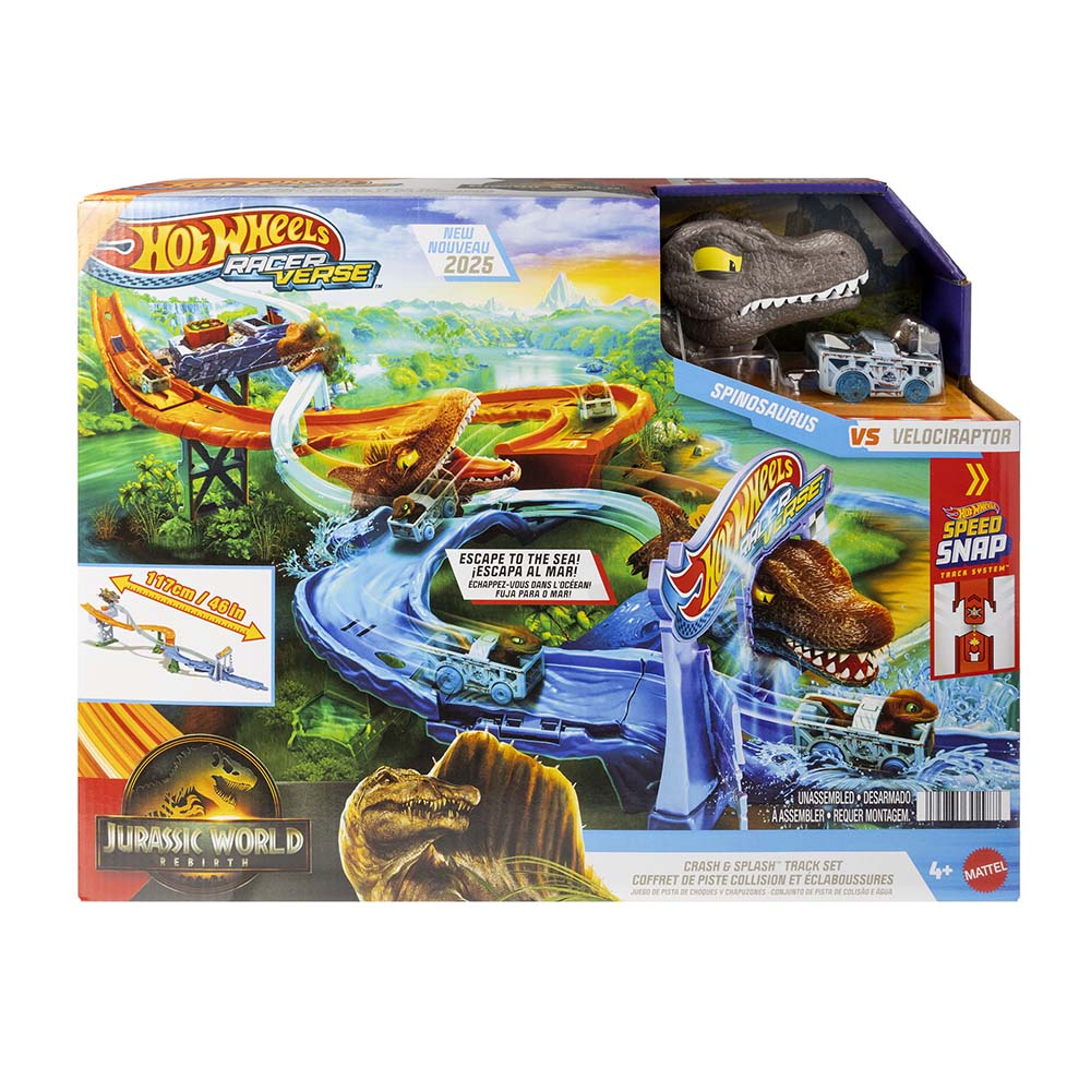 HW Raceverse Jurassic World Crash & Splash Track Set JFP32, pistas y sets de vehículos