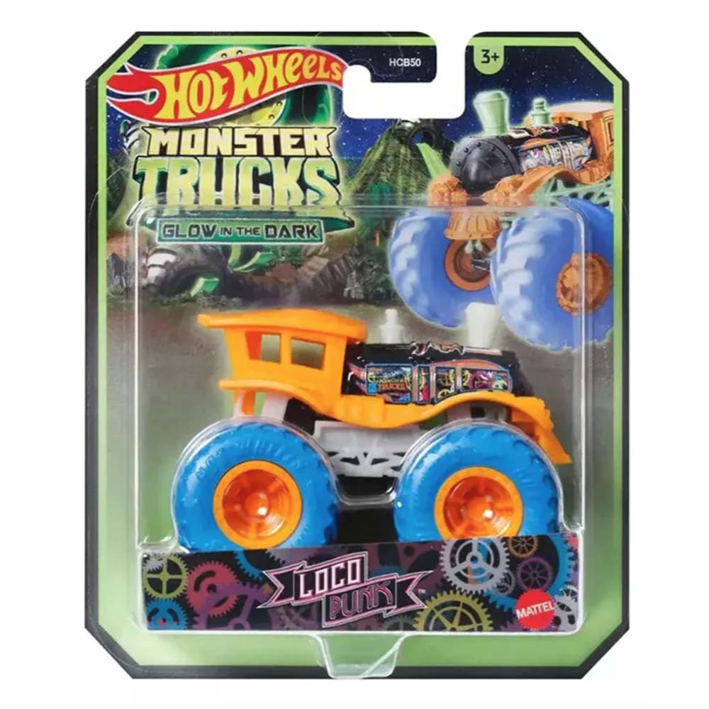 HW Monster Trucks Glow in the Dark Escala 1:64 Loco Punk JFX08